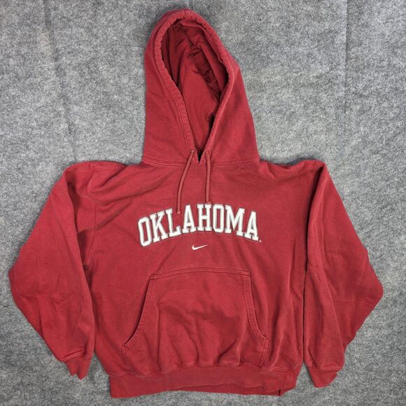 Oklahoma Sooners Hoodie Mens Large Red NCAA Football Nike Pullover Sweatshirt - Picture 1 of 8